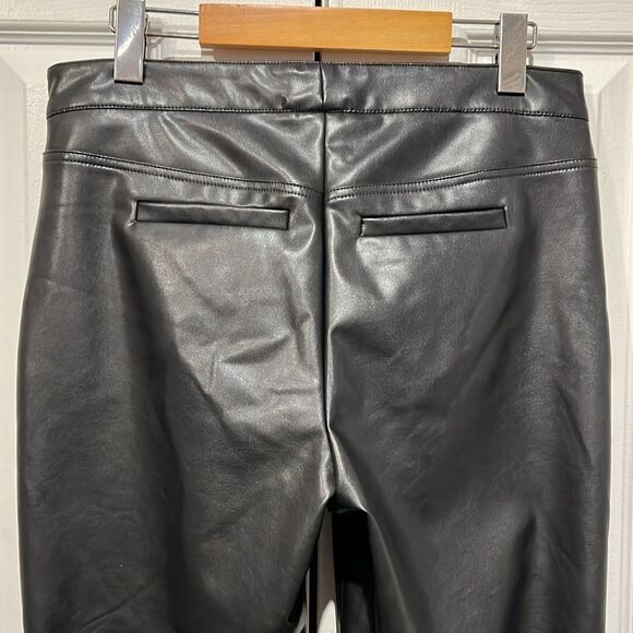 Melanie Lyne Black Faux Leather Pants Size 6 - Picture 7 of 10